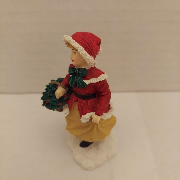 Mervyn's Village Square 1995 Girl Woth Basket Of Holly - Picture 2 of 7